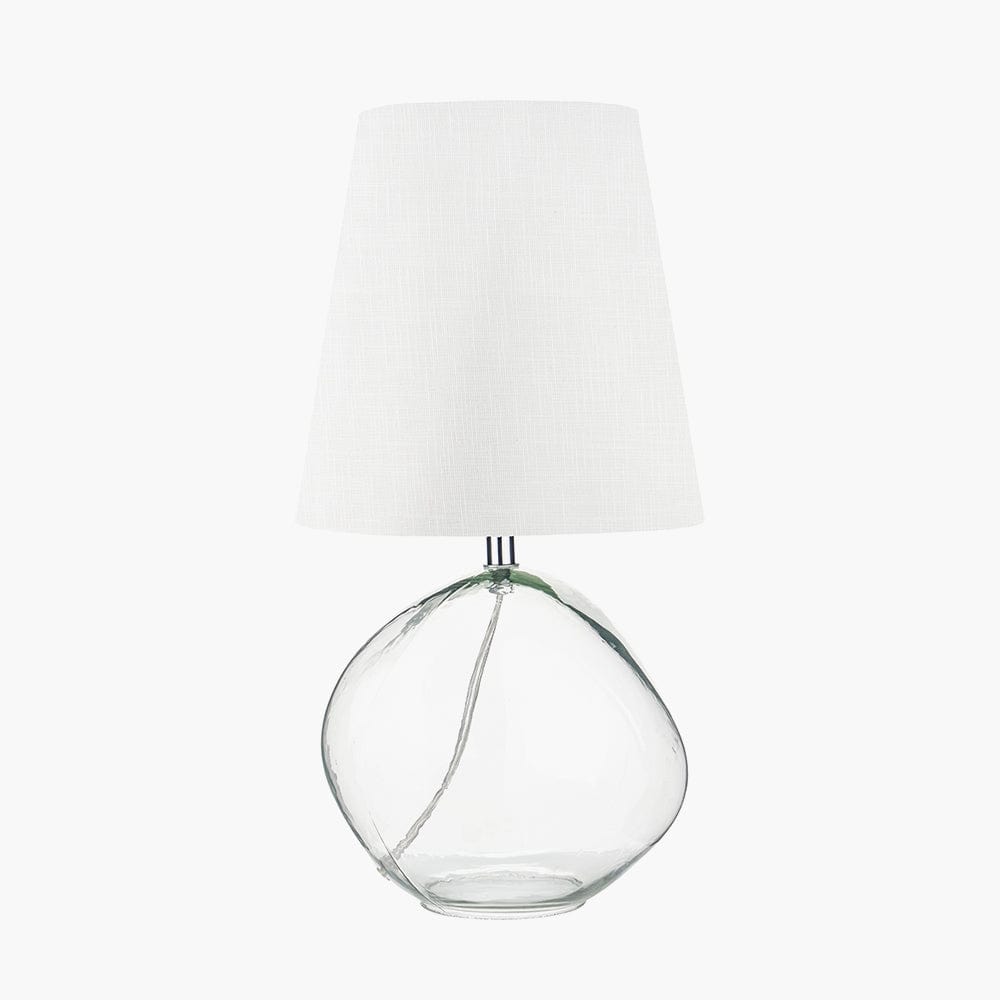 Hallie Clear Glass and White Shade Table Lamp.