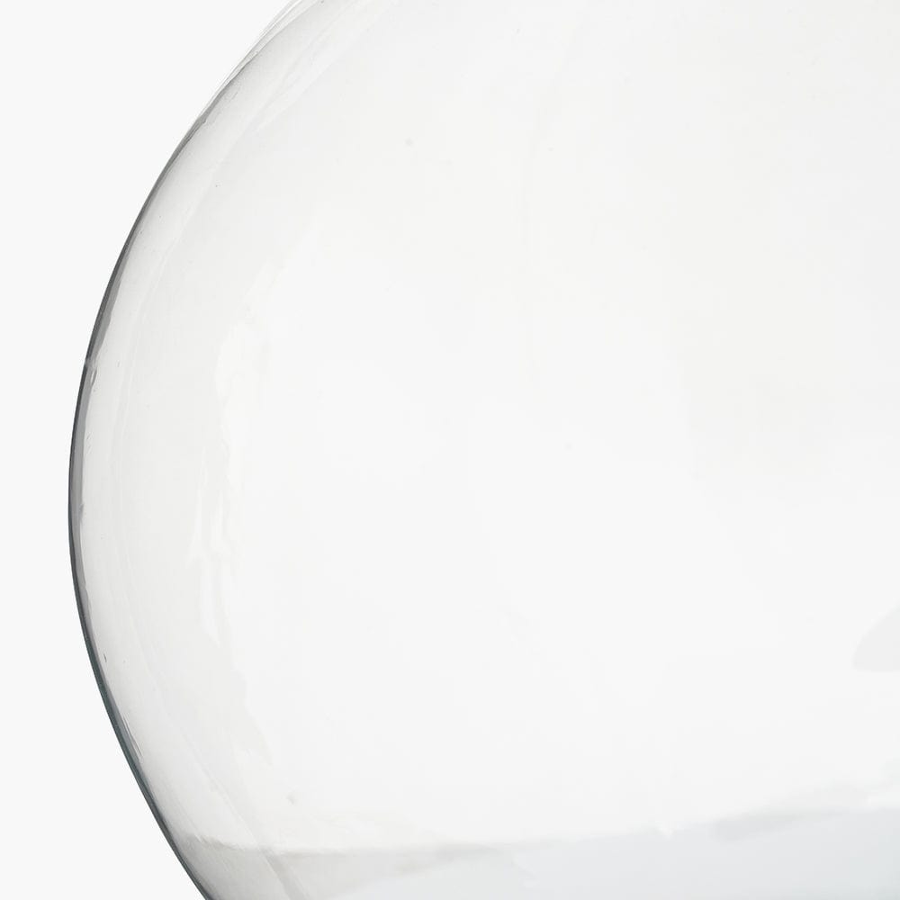 Hallie Clear Glass and White Shade Table Lamp.