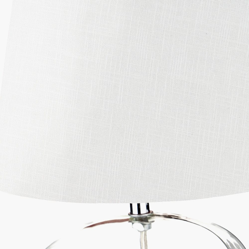 Hallie Clear Glass and White Shade Table Lamp.