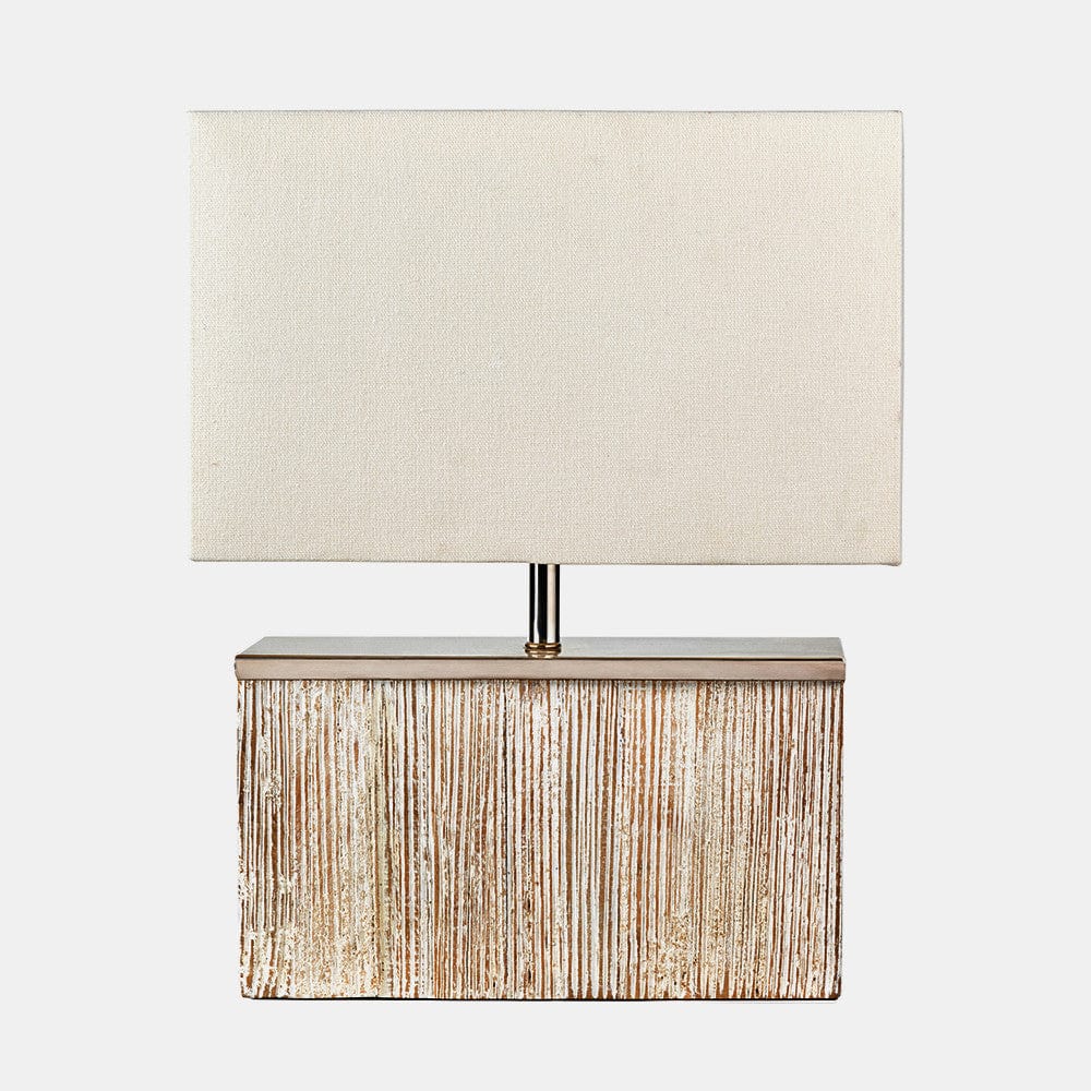 Hampton White Wash Wood Table Lamp.