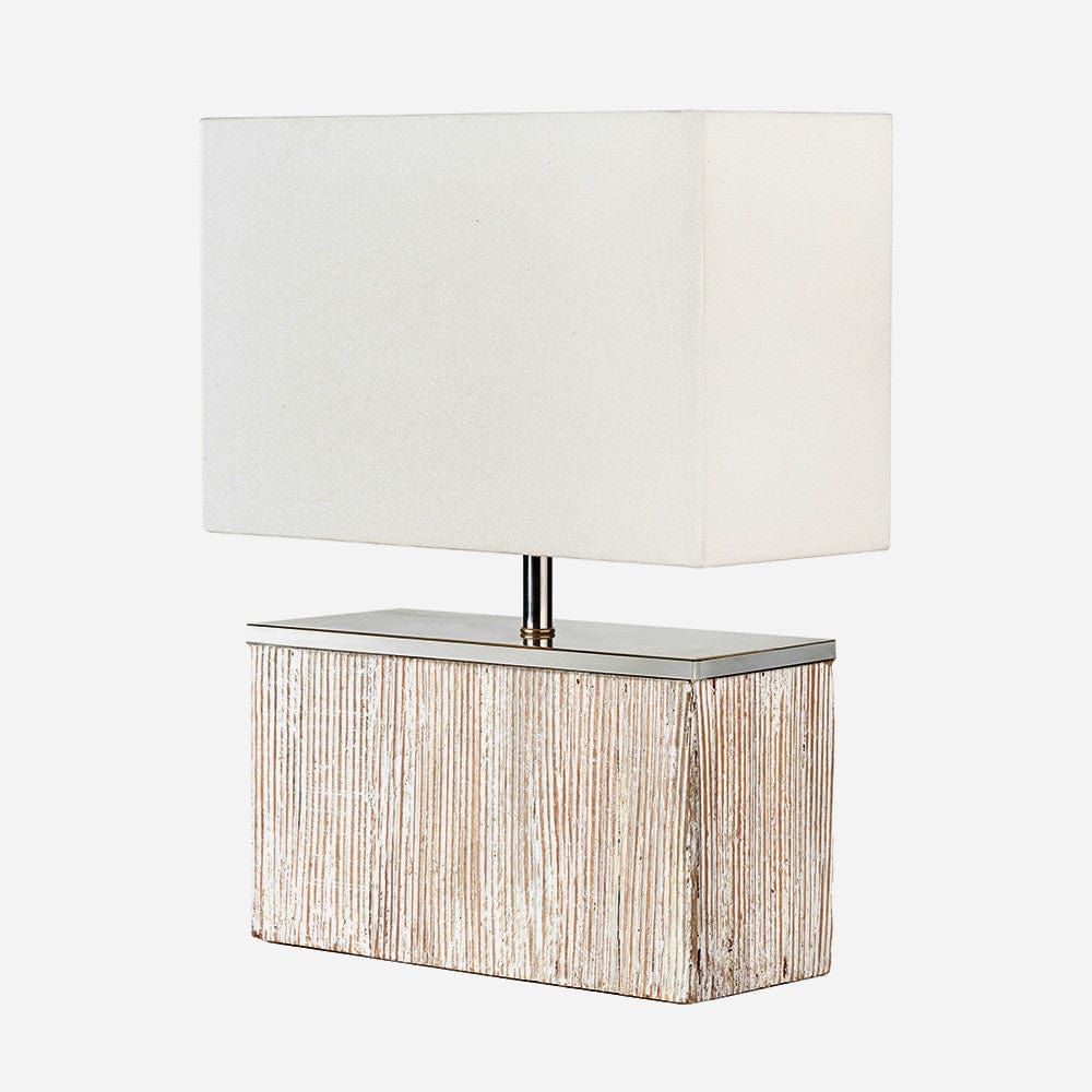 Pacific Lifestyle Lighting Hampton White Wash Wood Table Lamp House of Isabella UK