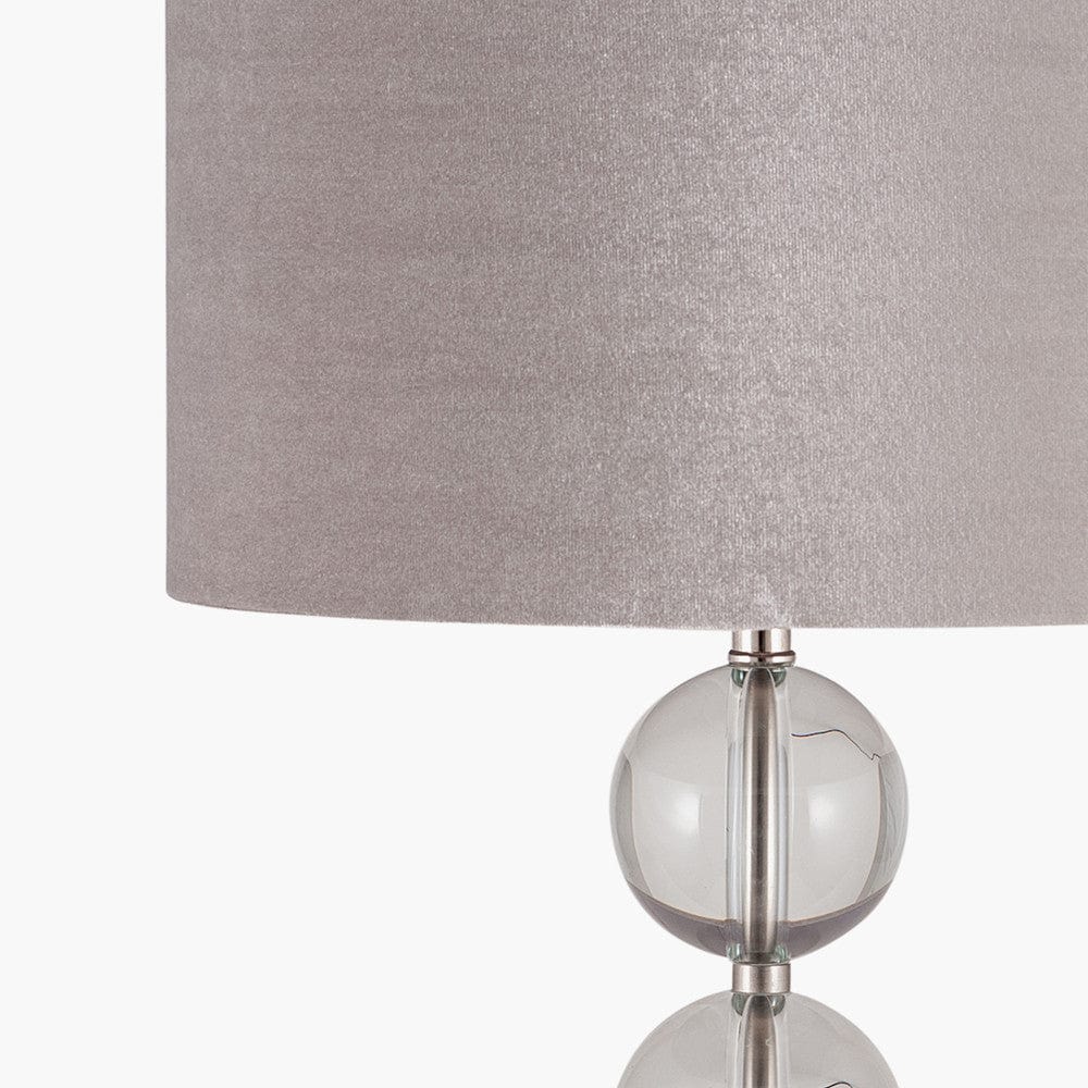 Pacific Lifestyle Lighting Harris Tall Brushed Silver and Clear Glass Table Lamp House of Isabella UK