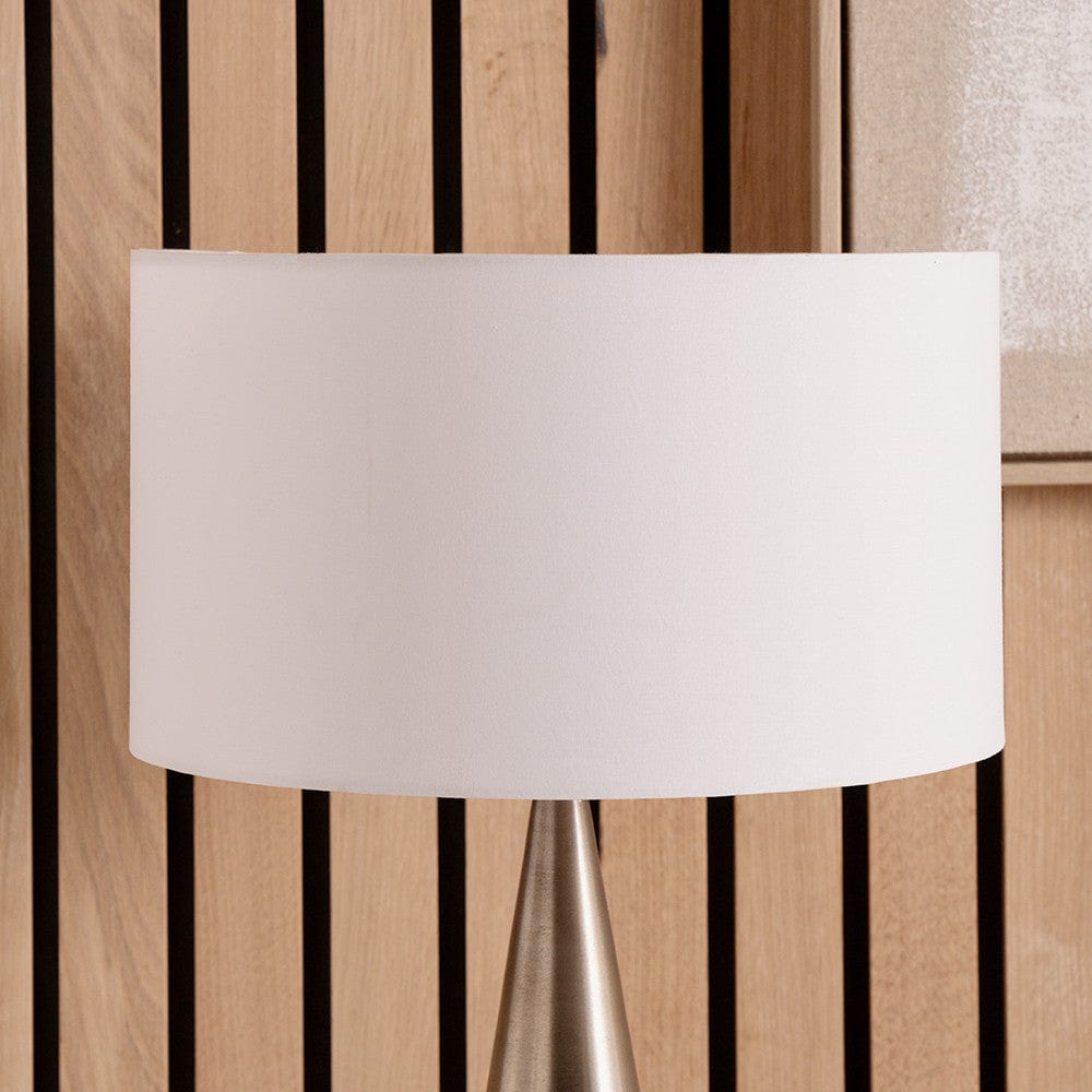 Pacific Lifestyle Lighting Harry 25cm Ivory Poly Cotton Cylinder Drum Shade House of Isabella UK