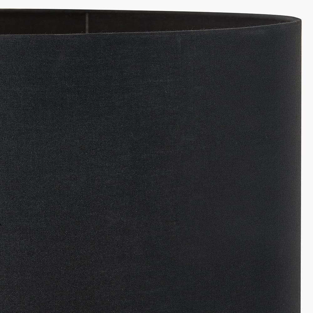 Pacific Lifestyle Lighting Harry 35cm Black Poly Cotton Cylinder Drum Shade House of Isabella UK