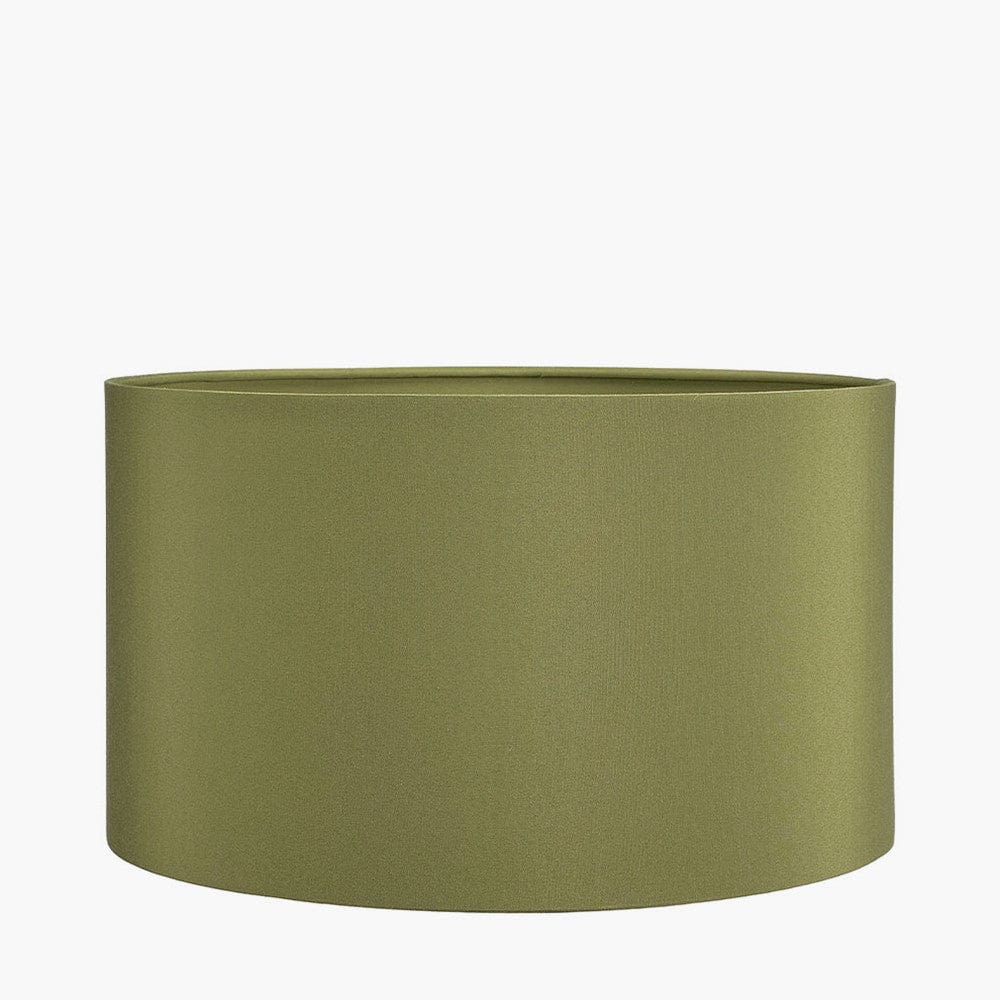 Pacific Lifestyle Lighting Harry 35cm Sage Poly Cotton Cylinder Drum Shade House of Isabella UK