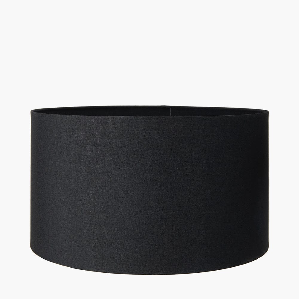 Pacific Lifestyle Lighting Harry 40cm Black Poly Cotton Cylinder Drum Shade House of Isabella UK