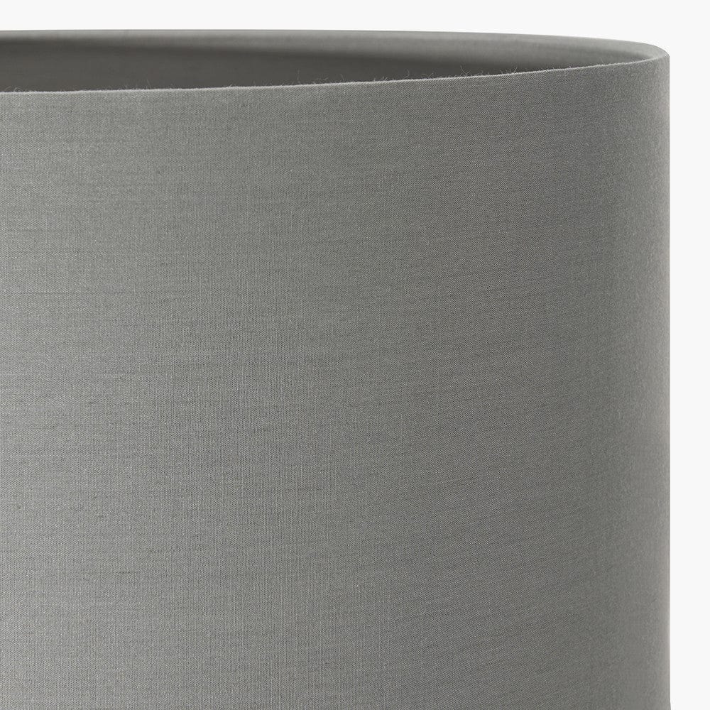 Pacific Lifestyle Lighting Harry 40cm Steel Grey Poly Cotton Cylinder Shade House of Isabella UK