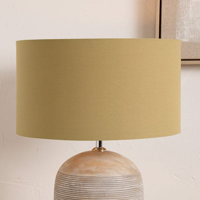 Pacific Lifestyle Lighting Harry 40cm Taupe Poly Cotton Cylinder Drum Shade House of Isabella UK