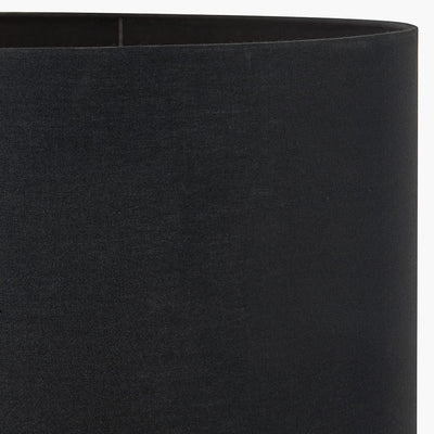 Pacific Lifestyle Lighting Harry 45cm Black Poly Cotton Cylinder Drum Shade House of Isabella UK