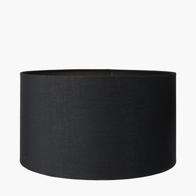 Pacific Lifestyle Lighting Harry 45cm Black Poly Cotton Cylinder Drum Shade House of Isabella UK