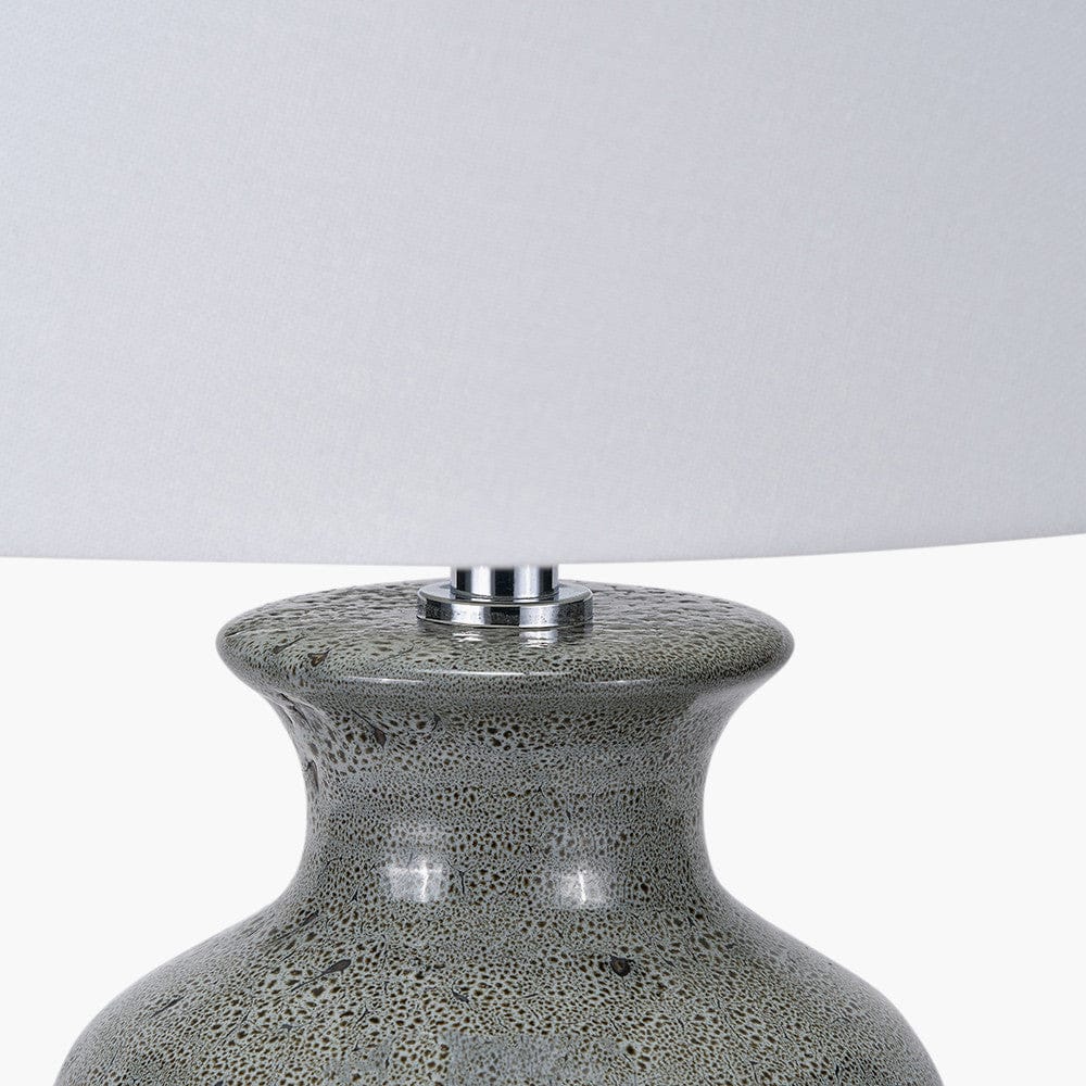Pacific Lifestyle Lighting Helka Smokey Green Reactive Glaze Table Lamp House of Isabella UK