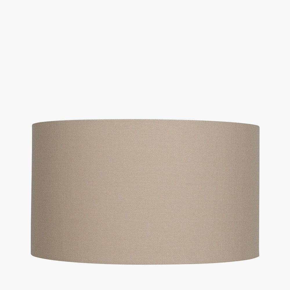 Pacific Lifestyle Lighting Henry 35cm Taupe Handloom Cylinder Shade House of Isabella UK