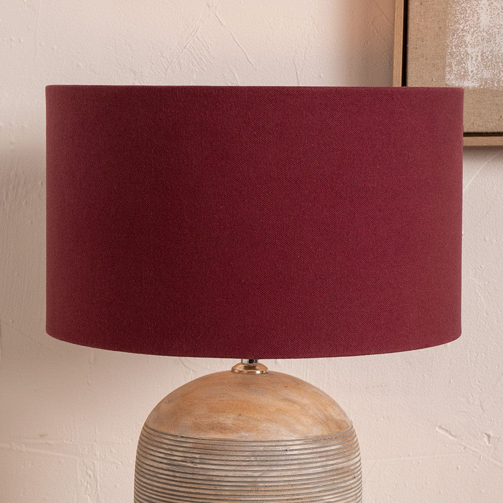 Pacific Lifestyle Lighting Henry 45cm Red Handloom Cylinder Shade House of Isabella UK