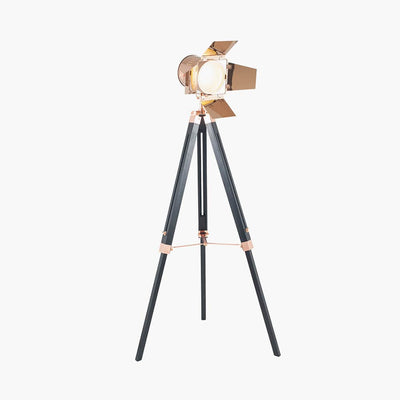 Pacific Lifestyle Lighting Hereford Copper and Black Tripod Floor Lamp House of Isabella UK