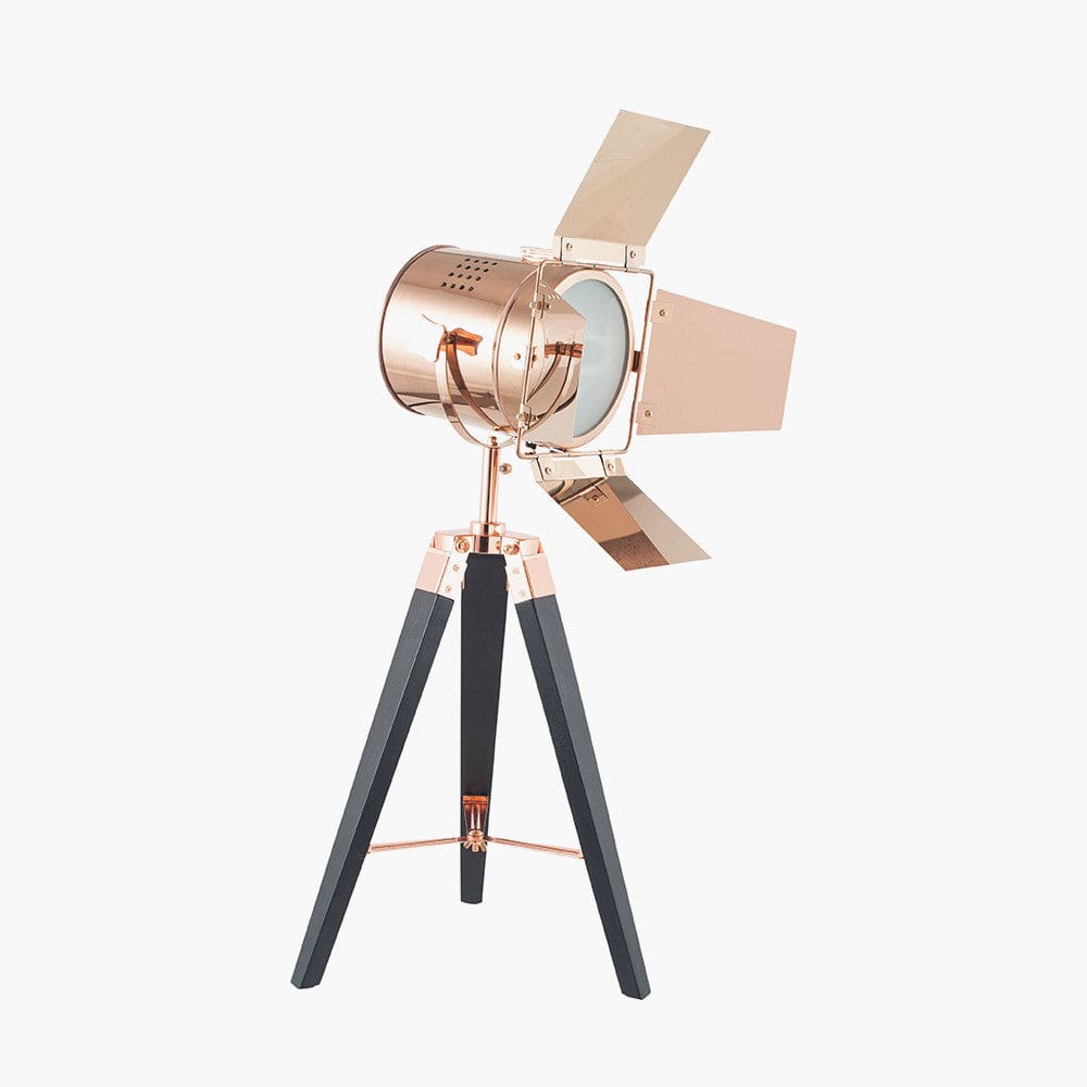 Pacific Lifestyle Lighting Hereford Copper and Black Tripod Table Lamp House of Isabella UK