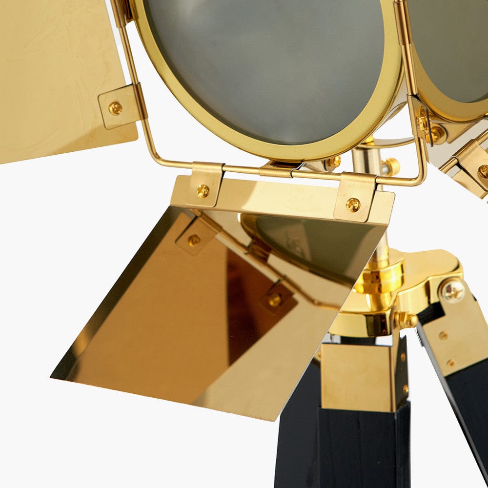 Hereford Gold and Black Tripod Floor Lamp.