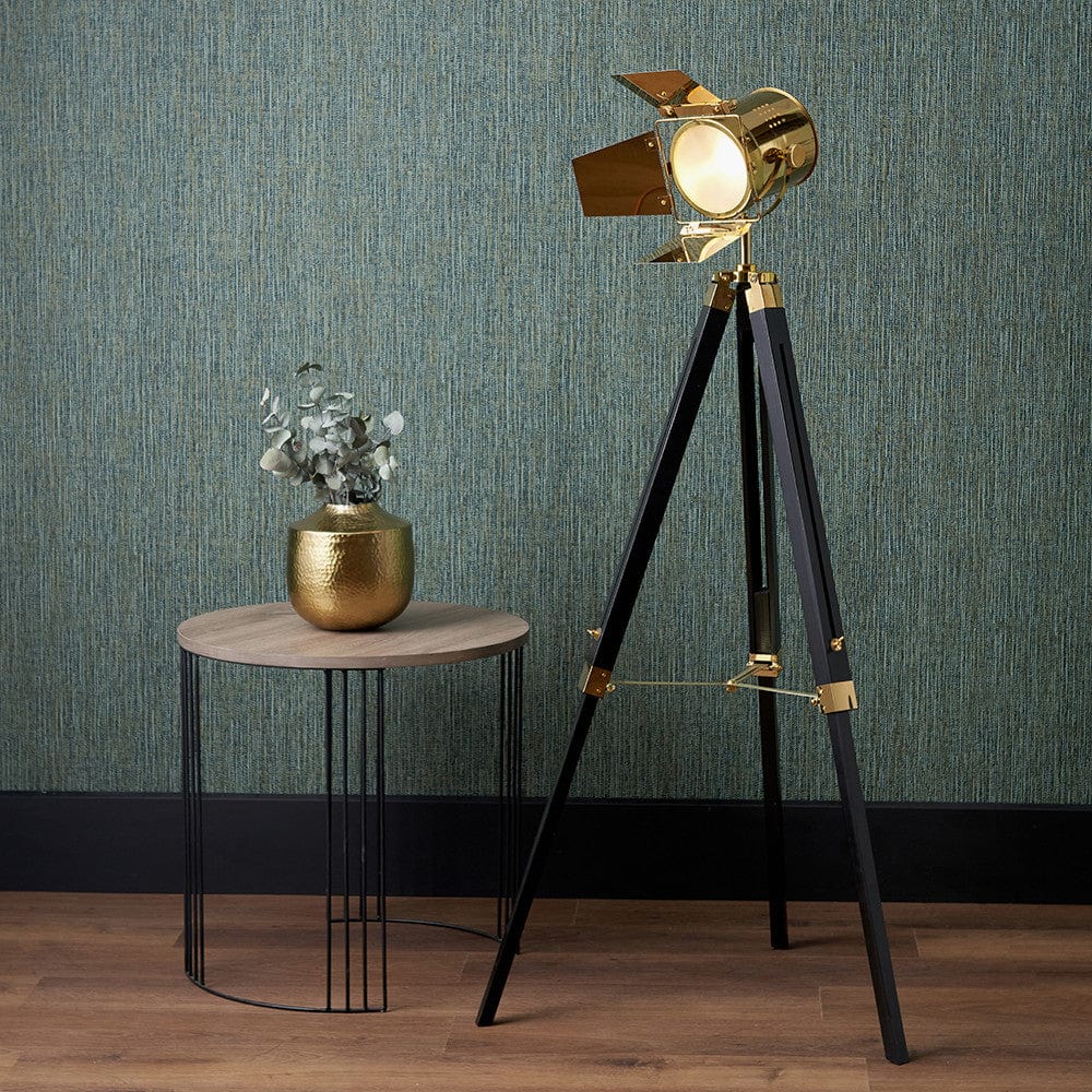 Hereford Gold and Black Tripod Floor Lamp.