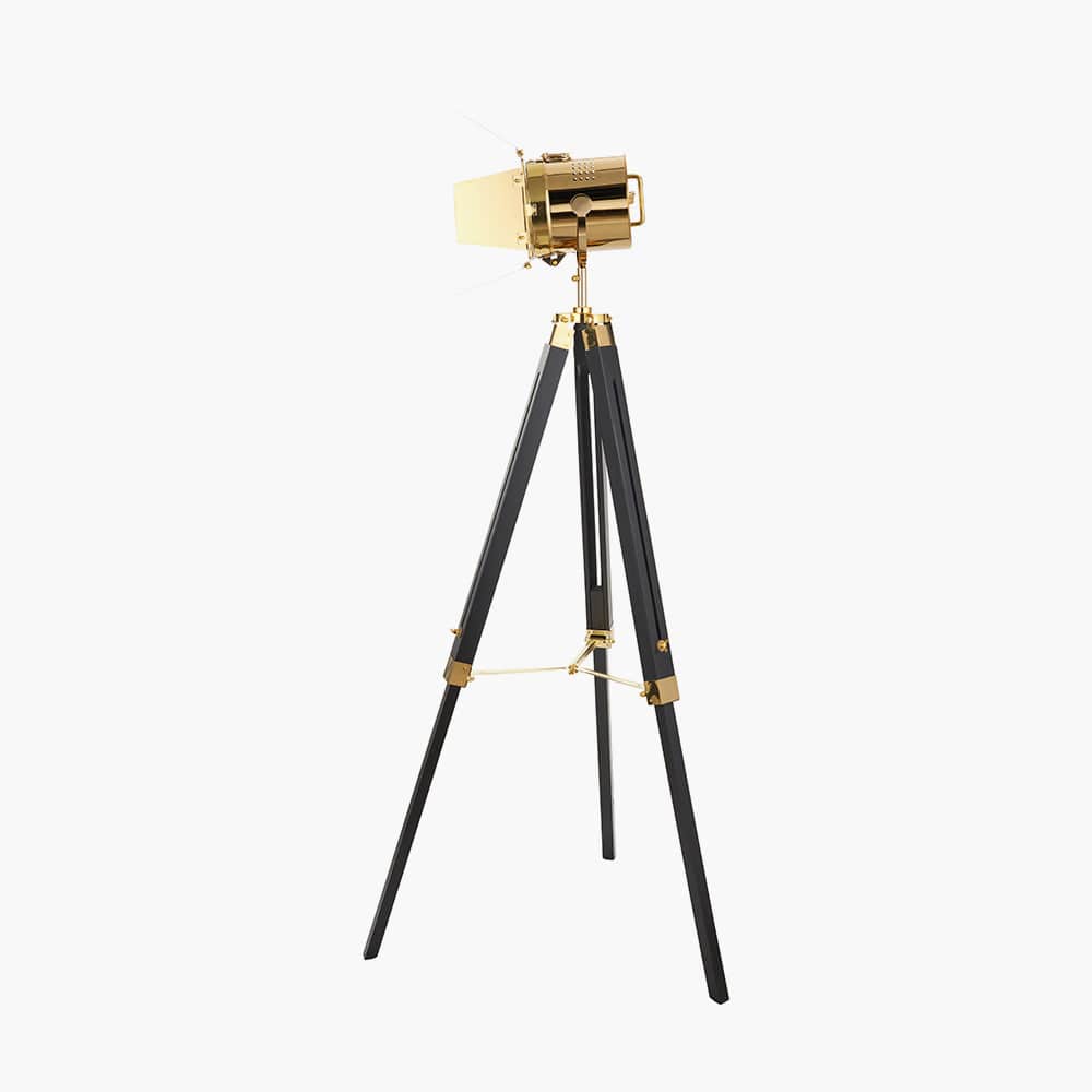 Hereford Gold and Black Tripod Floor Lamp.