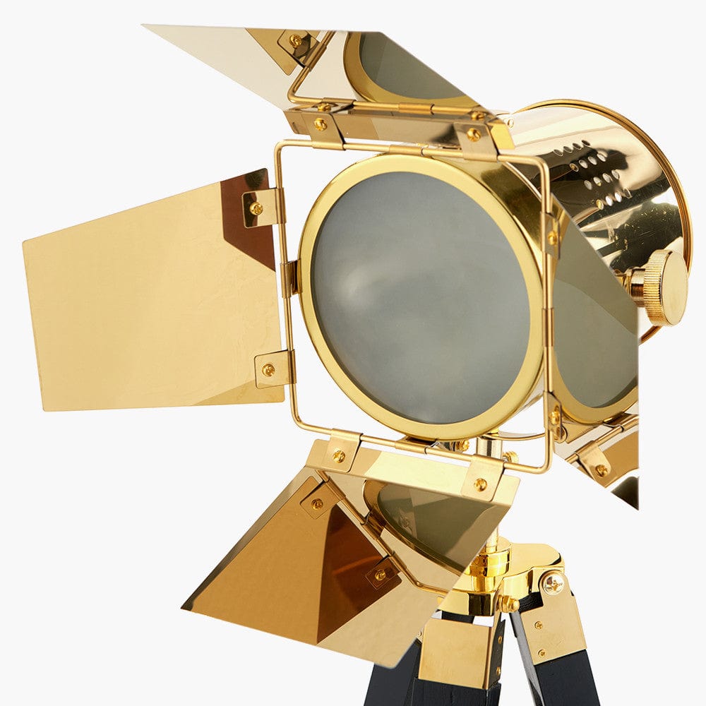 Hereford Gold and Black Tripod Floor Lamp.