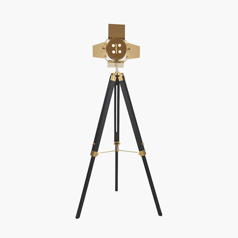 Hereford Gold and Black Tripod Floor Lamp.