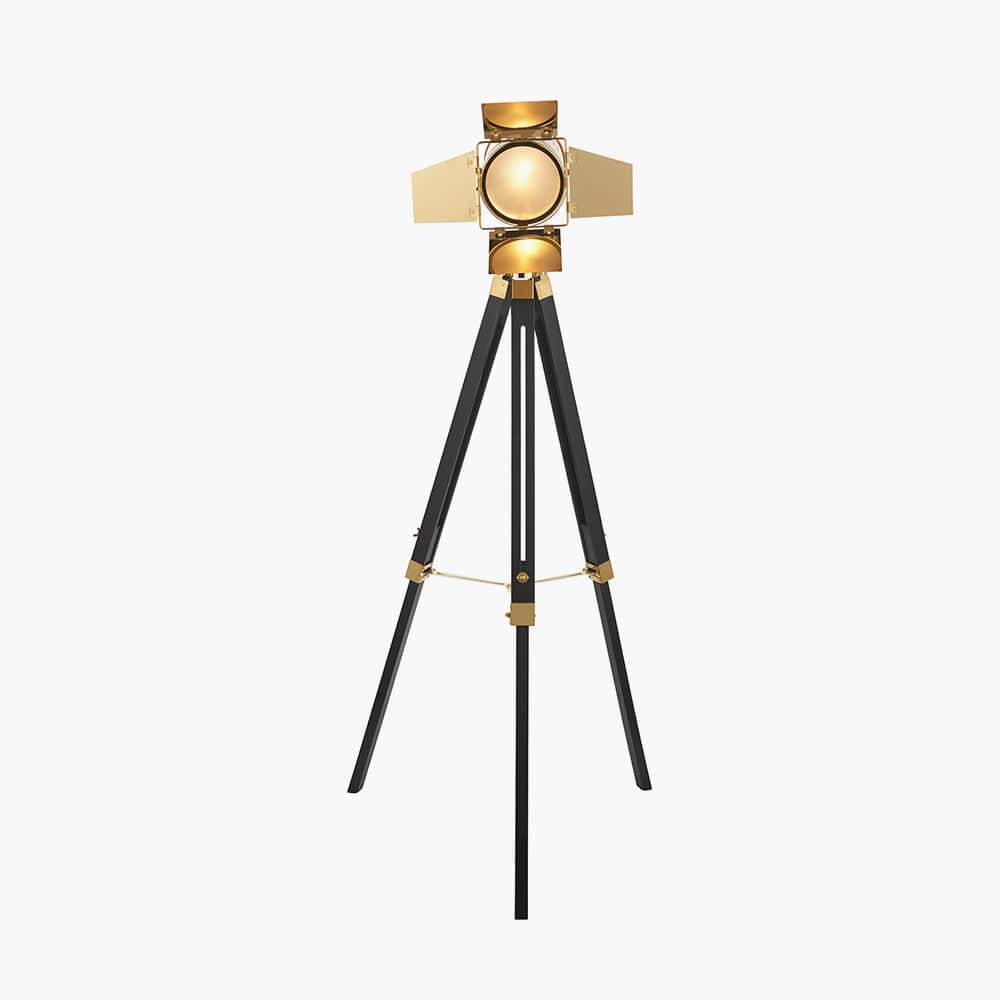 Hereford Gold and Black Tripod Floor Lamp.
