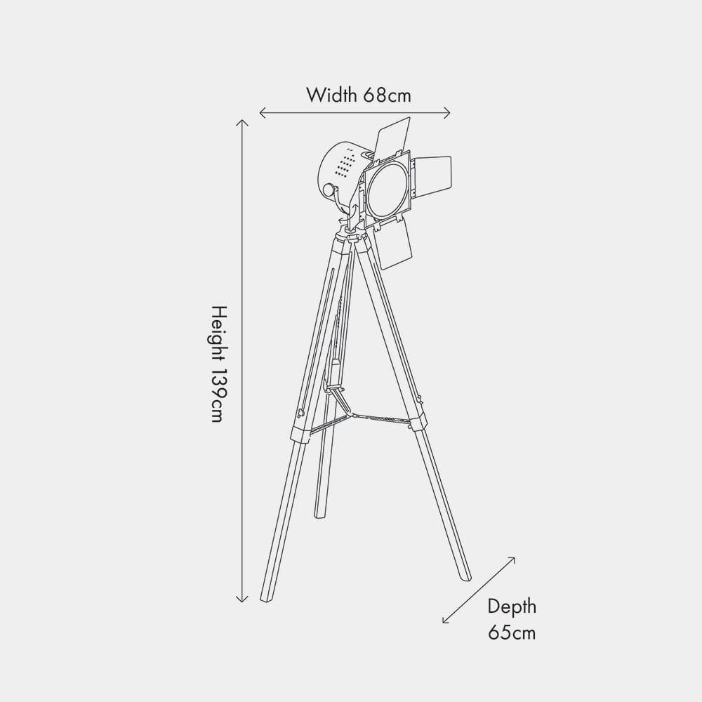 Hereford Gold and Black Tripod Floor Lamp.