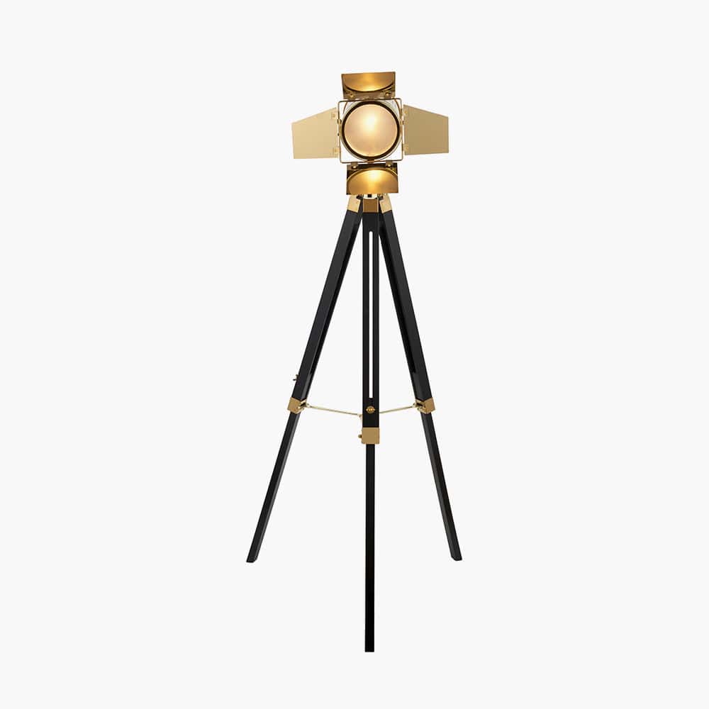 Hereford Gold and Black Tripod Floor Lamp.