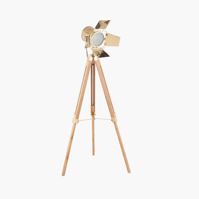 Pacific Lifestyle Lighting Hereford Gold and Natural Tripod Floor Lamp House of Isabella UK