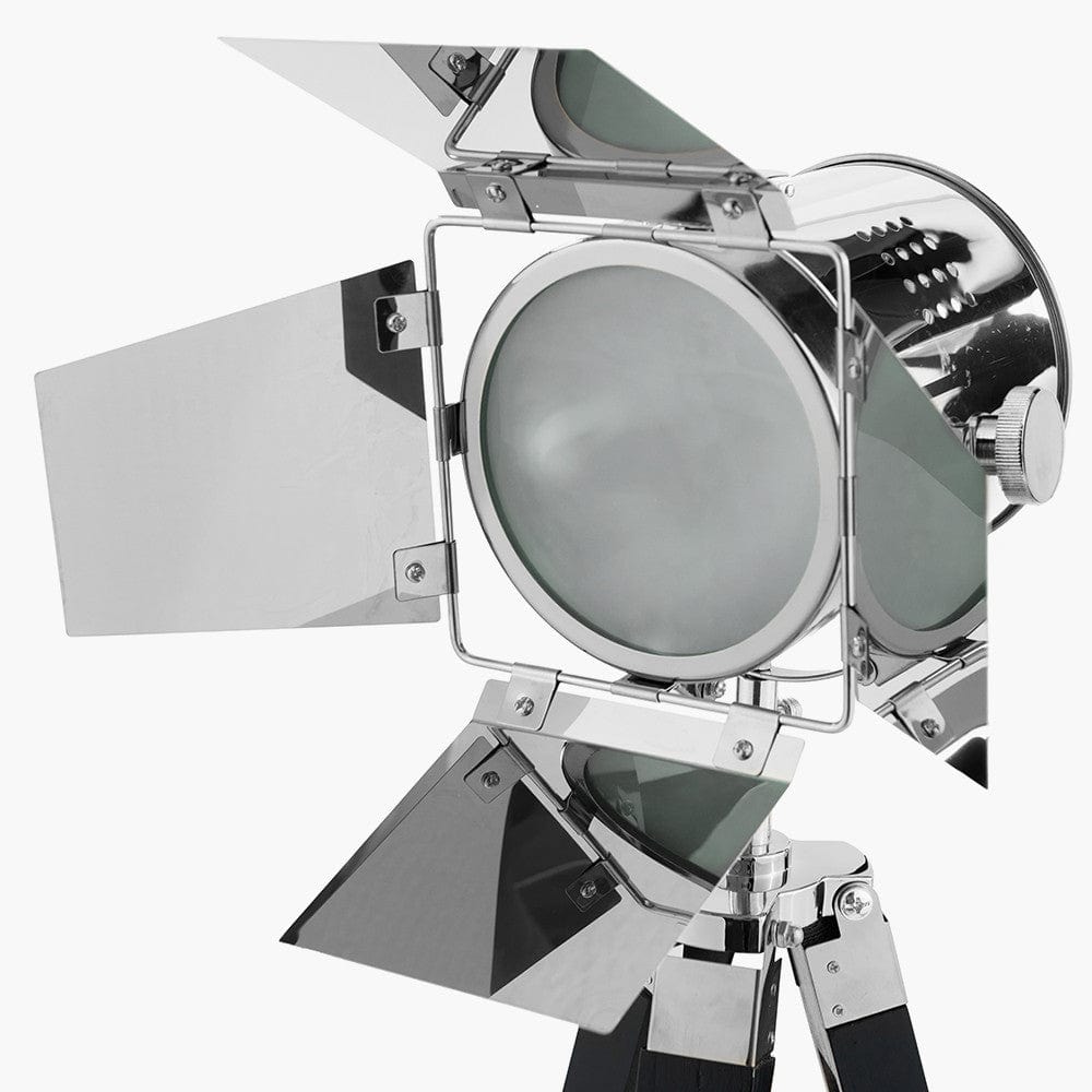 Hereford Silver and Black Tripod Floor Lamp.