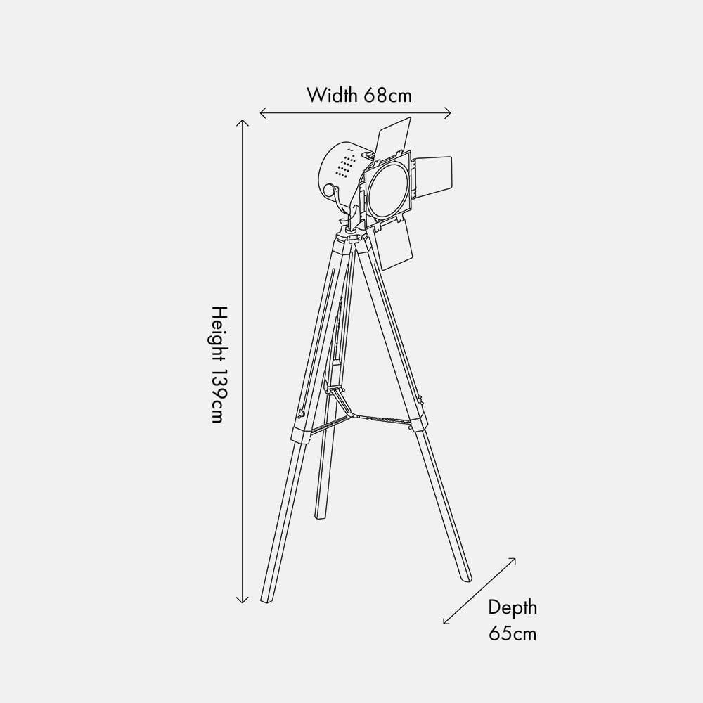 Hereford Silver and Black Tripod Floor Lamp.