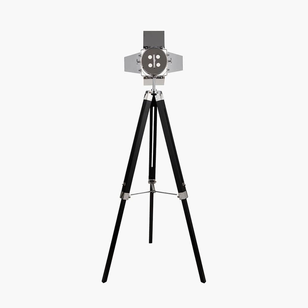 Hereford Silver and Black Tripod Floor Lamp.