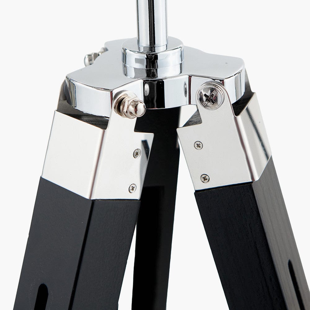 Hereford Silver and Black Tripod Floor Lamp.