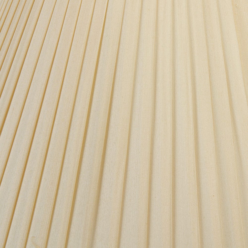 Honeysuckle Medium Glass Table Lamp Base with Bacall 30cm Almond Silk Knife Pleat Empire Lampshade.