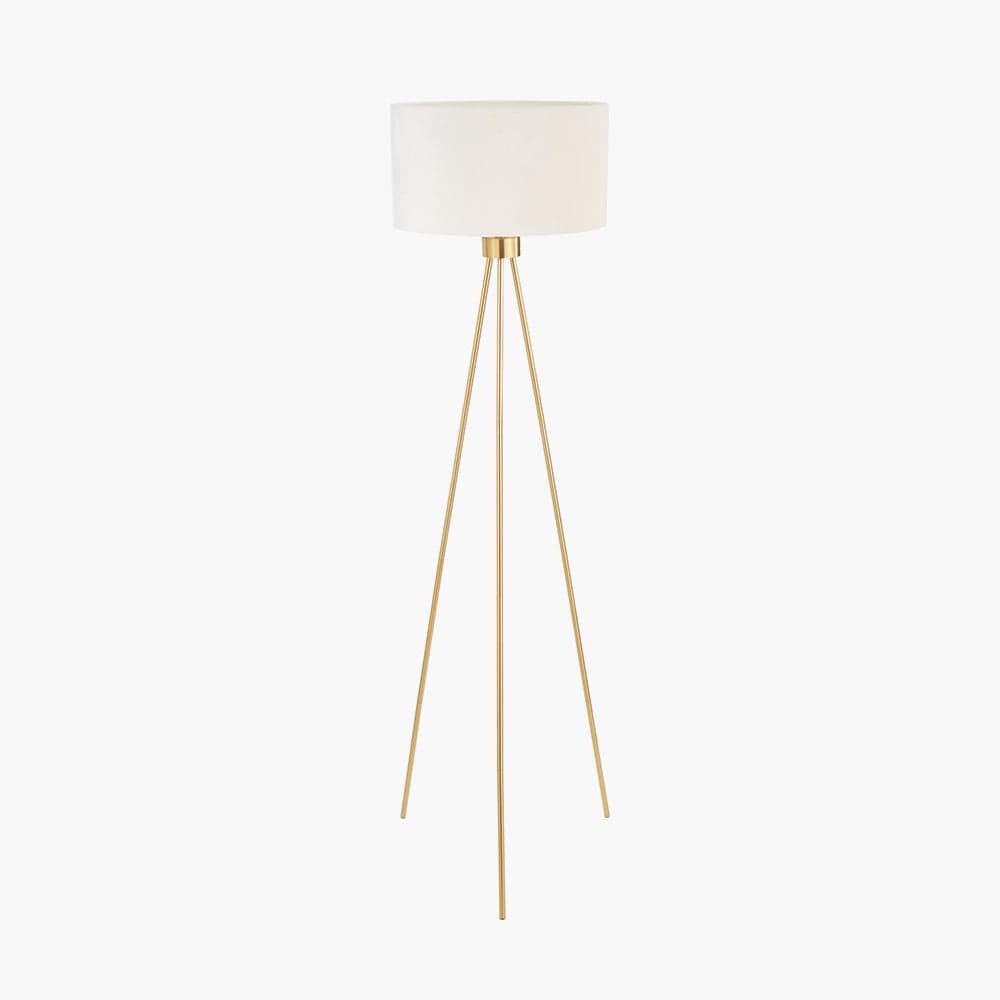 Pacific Lifestyle Lighting Houston Brushed Brass Metal Tripod Floor Lamp House of Isabella UK