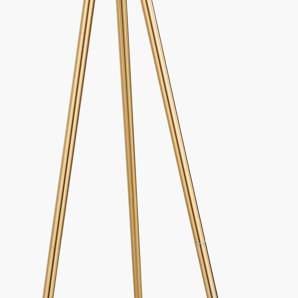 Pacific Lifestyle Lighting Houston Brushed Brass Metal Tripod Floor Lamp House of Isabella UK