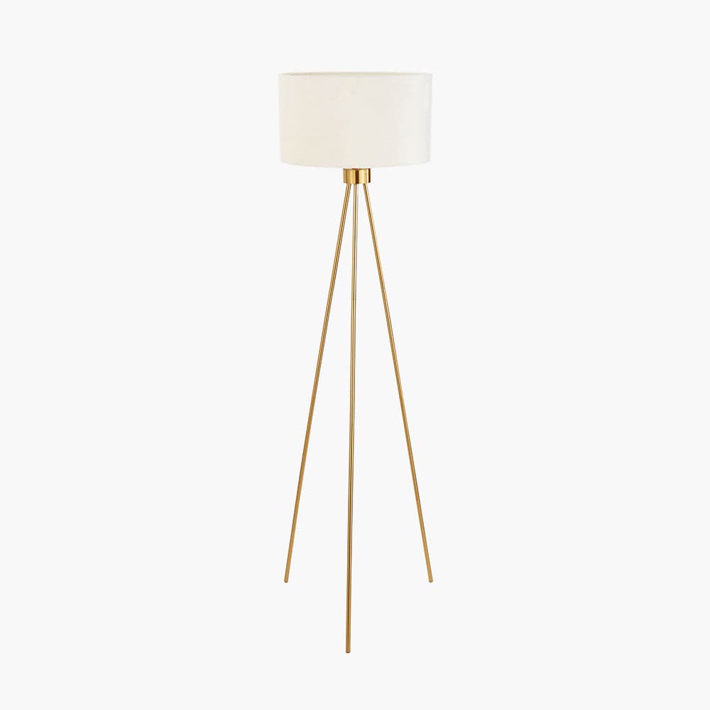 Pacific Lifestyle Lighting Houston Brushed Brass Metal Tripod Floor Lamp House of Isabella UK