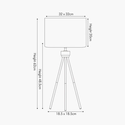 Pacific Lifestyle Lighting Houston Brushed Silver Metal Tripod Table Lamp House of Isabella UK