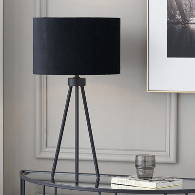 Pacific Lifestyle Lighting Houston Matt Black Metal Tripod Table Lamp House of Isabella UK