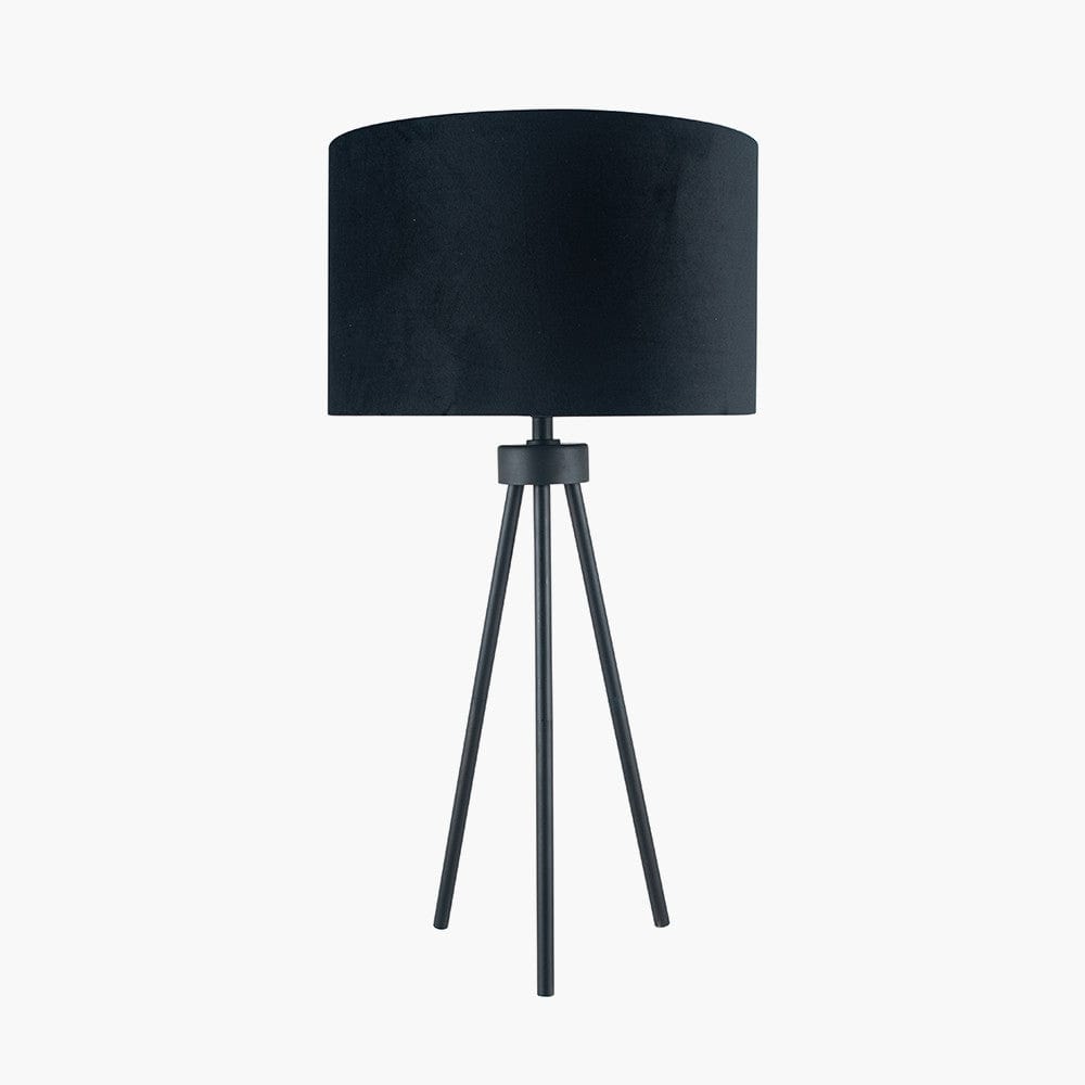 Houston Matt Black Metal Tripod Table Lamp.