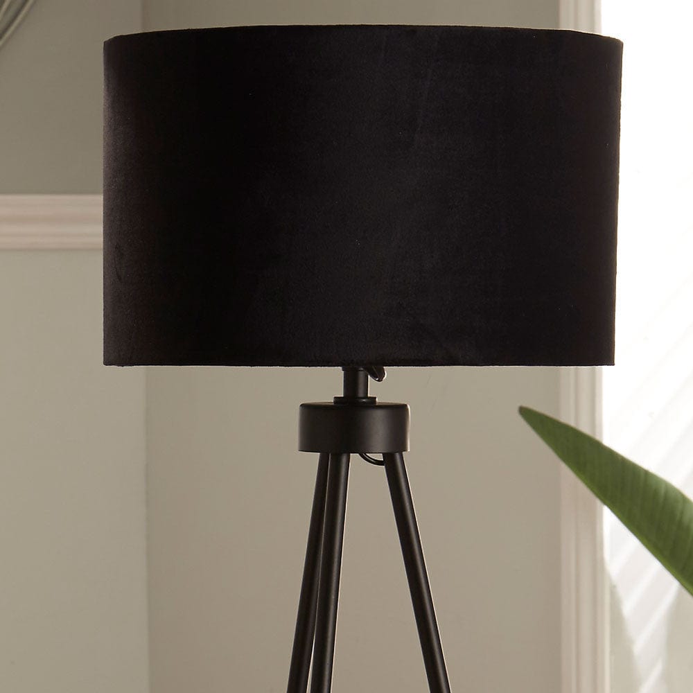 Houston Matt Black Tripod Floor Lamp.