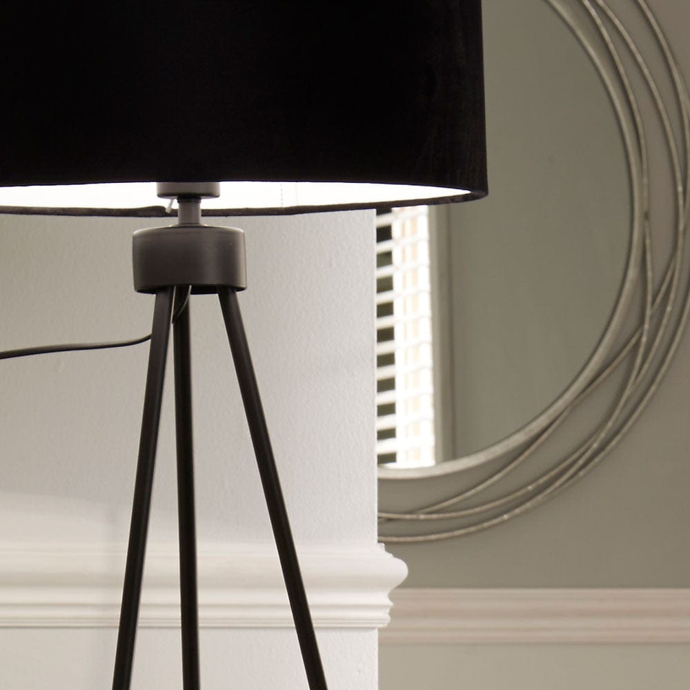 Houston Matt Black Tripod Floor Lamp.