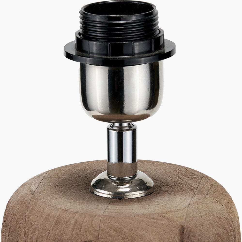 Pacific Lifestyle Lighting Inaya Natural Tapered Large Wood Table Lamp Base House of Isabella UK