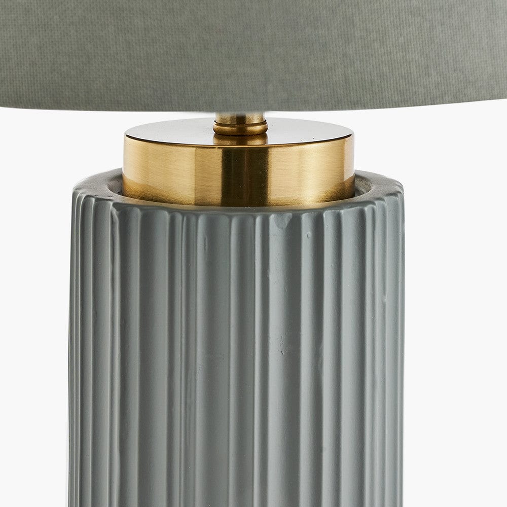 Pacific Lifestyle Lighting Ionic Grey Textured Ceramic and Gold Metal Table Lamp House of Isabella UK