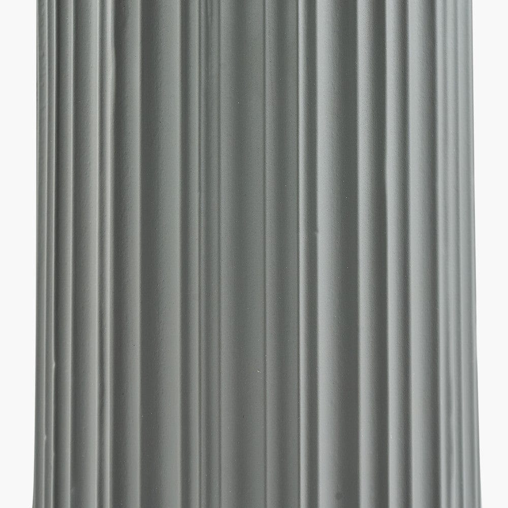 Ionic Grey Textured Ceramic and Gold Metal Table Lamp.