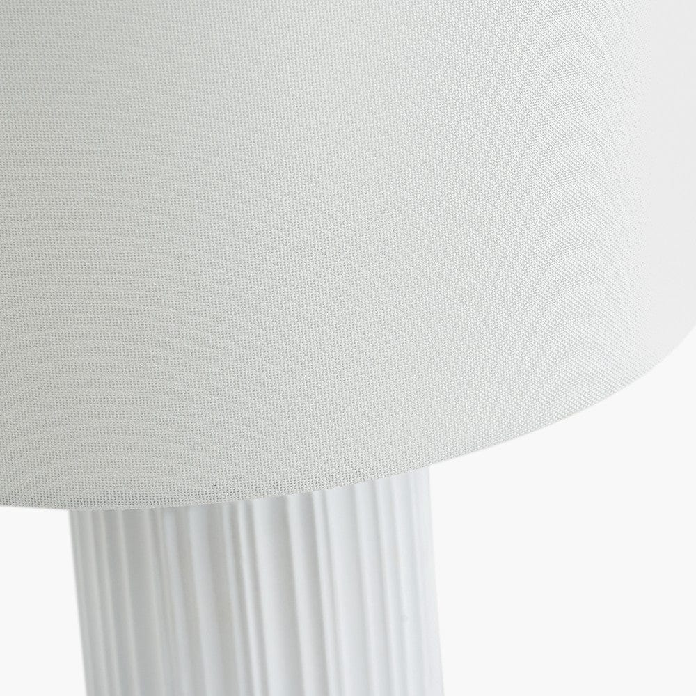 Pacific Lifestyle Lighting Ionic White Textured Ceramic and Gold Metal Table Lamp House of Isabella UK