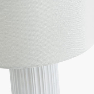 Pacific Lifestyle Lighting Ionic White Textured Ceramic and Gold Metal Table Lamp House of Isabella UK