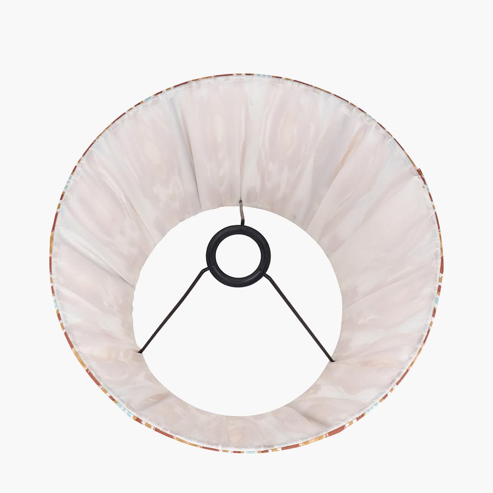 Izara 35cm Cinnamon Ikat Patterned Mushroom Pleat Tapered Lampshade.