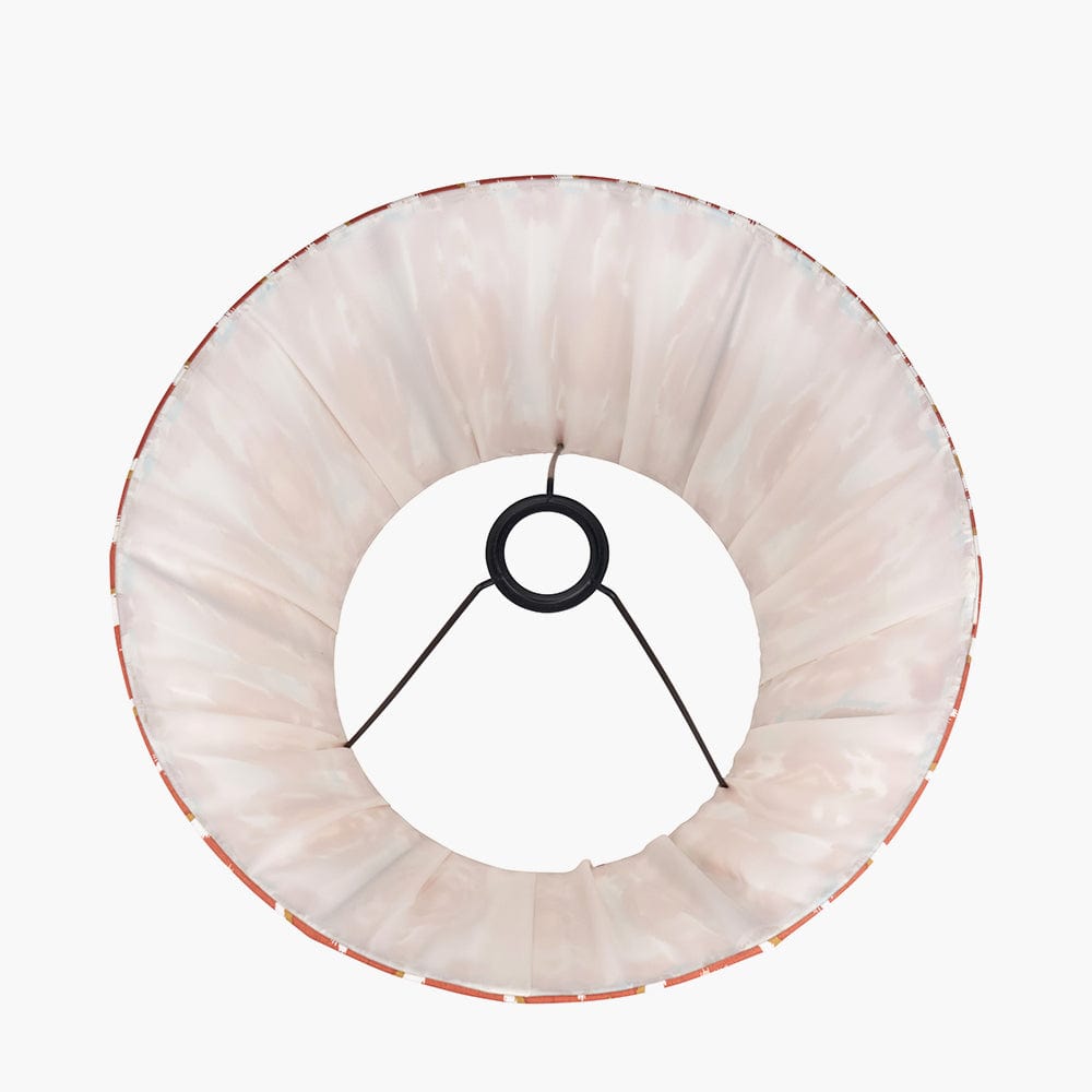 Izara 40cm Cinnamon Ikat Patterned Mushroom Pleat Tapered Lampshade.