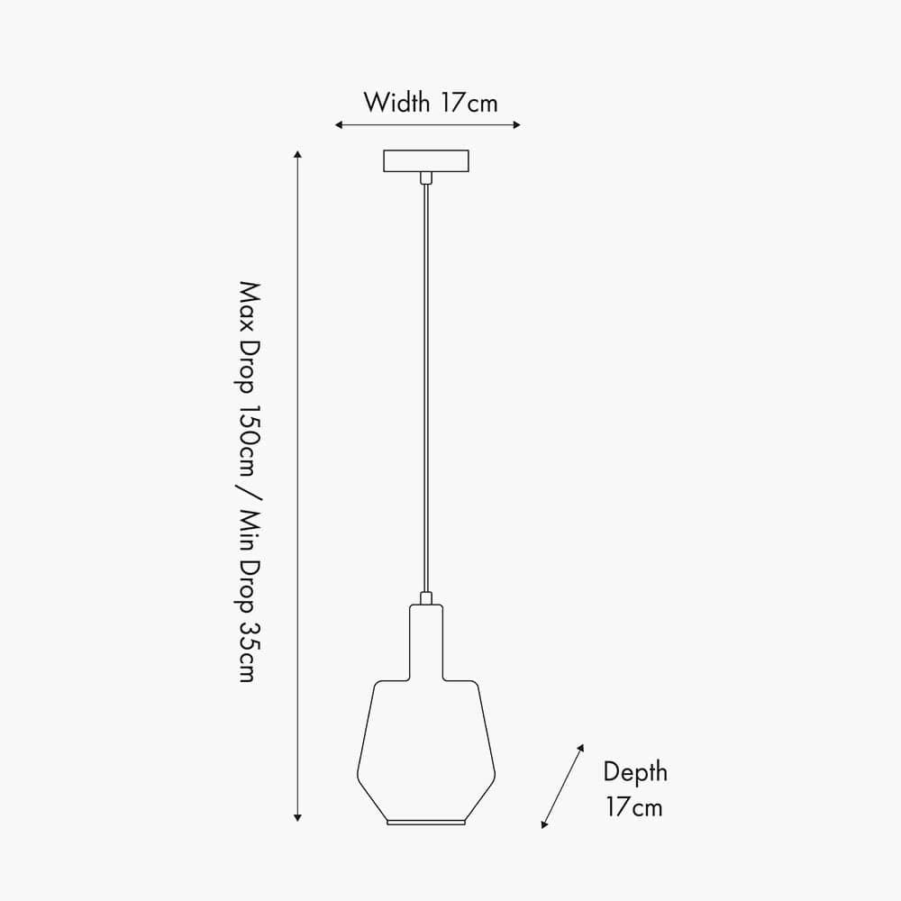 Jake Shiny Smoked Glass Pendant.