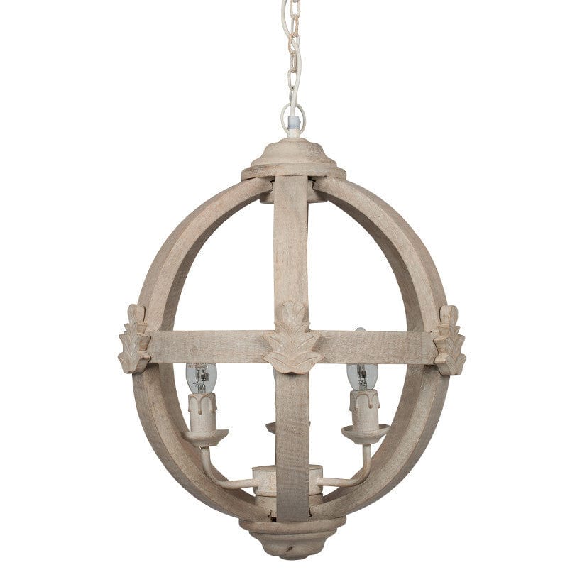 Javier Small Round Wooden Electrified Pendant.
